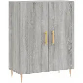 vidaXL Dressoir 69,5x34x90 cm bewerkt hout grijs sonoma eikenkleurig