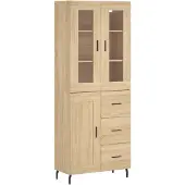 vidaXL Hoge kast 69,5x34x180 cm bewerkt hout sonoma eikenkleurig