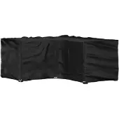 vidaXL Tuinmeubelhoezen met 12 oogjes L-vormig 185x185x90 cm