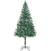 vidaXL Kunstkerstboom met dennenappels, 180 cm
