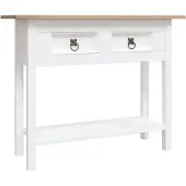 vidaXL Wandtafel Mexicaans grenenhout Corona-stijl 90x34,5x73 cm wit