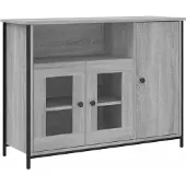 vidaXL Dressoir 100x35x75 cm bewerkt hout grijs sonoma