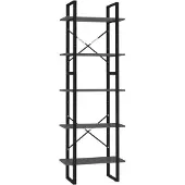 vidaXL Boekenkast met 5 schappen 60x30x175 cm bewerkt hout grijs