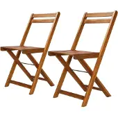 vidaXL Chaises de bistro d'extérieur lot de 2 Bois d'acacia solide44012