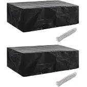 vidaXL Tuinmeubelhoezen poly rattan 2 st 8-persoons 300x140 cm