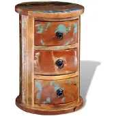 vidaXL Kast met 3 lades massief gerecycled hout