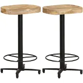 vidaXL Barkrukken 2 st 66 cm massief mangohout