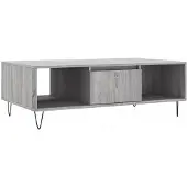 vidaXL Salontafel 104x60x35 cm bewerkt hout grijs sonoma