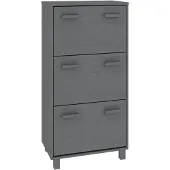 vidaXL Schoenenkast HAMAR 59,5x35x117 cm grenenhout donkergrijs