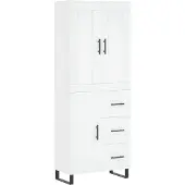 vidaXL Hoge kast 69,5x34x180 cm bewerkt hout wit