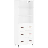 vidaXL Hoge kast 69,5x34x180 cm bewerkt hout wit
