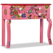 vidaXL Wandtafel handgeschilderd massief mangohout roze