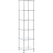 vidaXL Kastje 6-laags 40x40x160 cm gehard glas transparant