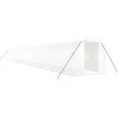 vidaXL Tuinkas met stalen frame 44 m² 22x2x2 m wit