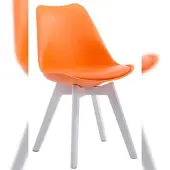 CLP Borneo Eetkamerstoel - Kunstleer oranje wit