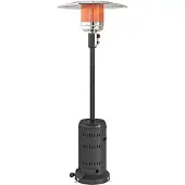 Outsunny Terrasverwarmer - Aluminium, Roestvrij Staal, Metaal - 82x82x223cm - Zwart