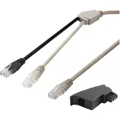 Pro DSL Y Distributor/Adapter - RJ45/TAE Kabelset - 1x RJ45 naar 2x RJ45 - Zwart