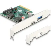 DeLOCK PCI Express x4 Card to 1 x external USB 10 Gbps Type-C female + 1 x external USB 10 Gbps Type-A female - Low Profile Form Factor