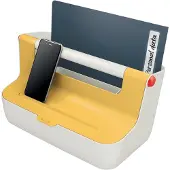 Leitz Cosy Draagbare Opbergdoos Met Vakjes - Opbergbox Met Deksel - Warm Geel
