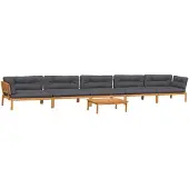 vidaXL 6-delige Loungeset pallet met kussens massief acaciahout