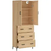 vidaXL Hoge kast 69,5x34x180 cm bewerkt hout sonoma eikenkleurig