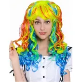 Metamorph Rainbow Manga Pruik - Clown Carnavalspruik