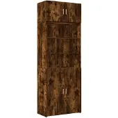 vidaXL Opbergkast 80x42,5x225 cm bewerkt hout gerookt eikenkleur