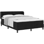 vidaXL Boxspring bed met hoofdeinde Zwart 160 x 200 cm Stof