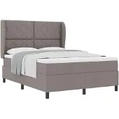 vidaXL Boxspringbed met matras, taupekleurig, 140 x 190 cm, met stoffen bekleding