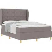 vidaXL Boxspringbed met matras, donkergrijs, 90x190 cm, taupe