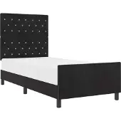 vidaXL Boxspring bed met hoofdeinde Zwart 100 x 200 cm Fluweel