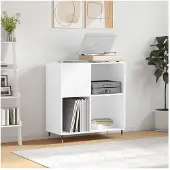 vidaXL Platenkast 84,5x38x89 cm bewerkt hout wit