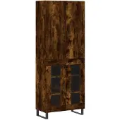 vidaXL Hoge kast 69,5x34x180 cm bewerkt hout gerookt eikenkleurig