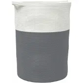 vidaXL Opbergmand Ø 49x65 cm katoen grijs en wit