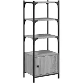 vidaXL Boekenkast 3-laags 41x30x109,5 cm bewerkt hout grijs sonoma