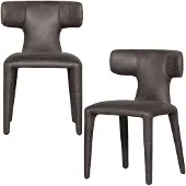 Woood Permit Eetkamerstoelen - Leerlook - Cognac - Set van 2