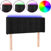 vidaXL Hoofdbord LED 93x16x78/88 cm fluweel zwart