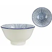 Arte Regal VESSIA Porseleinen kom 16 cm blauw-wit lijnendessin
