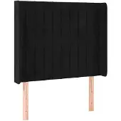 vidaXL Hoofdbord met randen 93x16x118/128 cm fluweel zwart