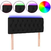 vidaXL Hoofdbord LED 90x7x78/88 cm stof zwart