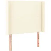 vidaXL Hoofdbord met randen 103x16x118/128 cm kunstleer crèmekleurig