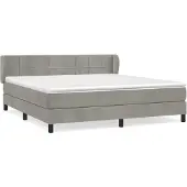 vidaXL Boxspring met matras fluweel lichtgrijs 160x200 cm