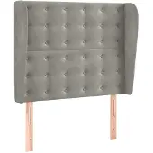 vidaXL Hoofdbord met randen 103x23x118/128 cm fluweel lichtgrijs