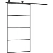 vidaXL Schuifdeur met beslag 102,5x205 cm ESG-glas en aluminium