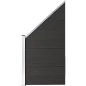 vidaXL Schuttingpaneel, composiet (WPC), 95x(105-180) cm, zwart