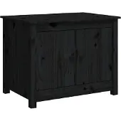 vidaXL Salontafel 71x49x55 cm massief grenenhout zwart