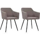 vidaXL Eetkamerstoelen draaibaar 2 st stof taupe
