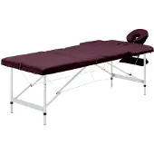 vidaXL Massagetafel inklapbaar 3 zones aluminum wijnpaars