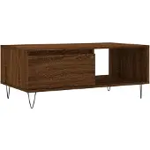 vidaXL Salontafel 90x50x36,5 cm bewerkt hout bruin eikenkleur