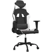 vidaXL Gamingstoel, zwart en wit, kunstleer